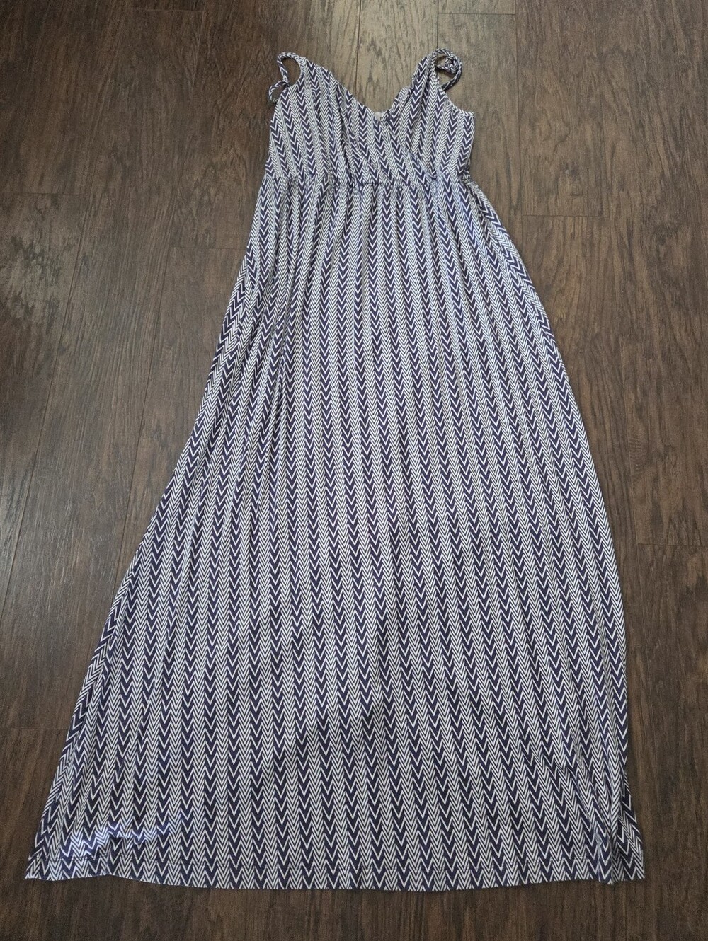GAP Navy and White Chevron Maxi Dress